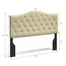 Load image into Gallery viewer, Full/Queen Beige Saltford Upholstered Panel Headboard
