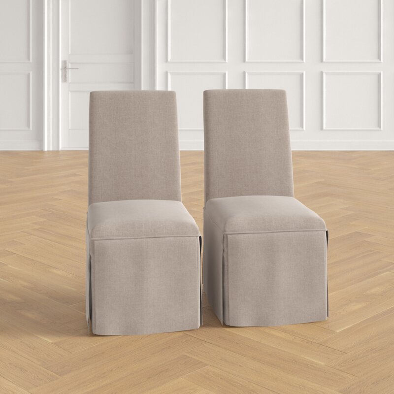 Sam Linen Upholstered Parsons Chair (Set of 2)