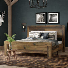 Load image into Gallery viewer, Queen Rustic Pine Samir Low Profile Standard Bed AP753
