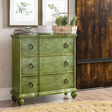 Load image into Gallery viewer, Green Sammi 34.63&#39;&#39; Tall 3 - Drawer Square Accent Chest
