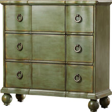 Load image into Gallery viewer, Green Sammi 34.63&#39;&#39; Tall 3 - Drawer Square Accent Chest
