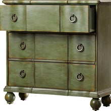 Load image into Gallery viewer, Green Sammi 34.63&#39;&#39; Tall 3 - Drawer Square Accent Chest
