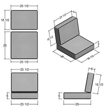 Load image into Gallery viewer, Sand &amp; Stable™ 2 - Piece Outdoor Seat/Back Cushion 25.5&#39;&#39; W x 26&#39;&#39; D
