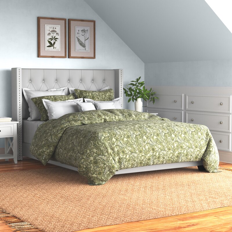 Queen Sanders Upholstered Low Profile Standard Bed