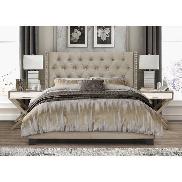 Sanders Upholstered Low Profile Standard Bed, Queen