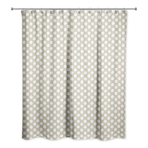 Brown/White Sandlin Dots Single Shower Curtain #ND1091