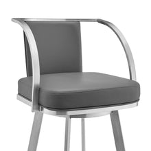 Load image into Gallery viewer, Sandringham 30" Gray Faux Leather and Metal Swivel Bar Stool  7409RR
