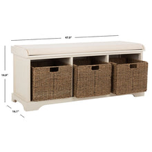 Load image into Gallery viewer, Santa Cruz Upholstered Cubby Storage Bench
