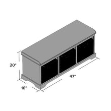 Load image into Gallery viewer, Santa Cruz Upholstered Cubby Storage Bench #AD135
