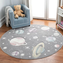 Load image into Gallery viewer, Santaclara Area Rug in Gray/Lavender 3&#39; round
