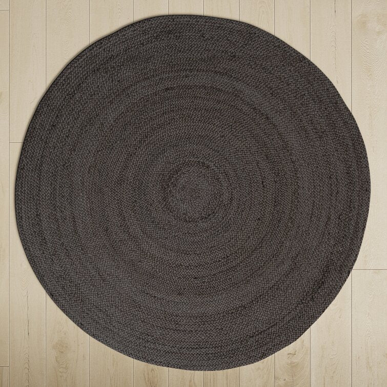 Sarina Handmade Braided Jute/Sisal Area Rug in Gray, Round 6'