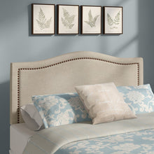 Load image into Gallery viewer, Queen Beige Sasaki Upholstered Panel Headboard
