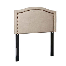 Load image into Gallery viewer, King Beige/Black Sasaki Upholstered Panel Headboard SB1830
