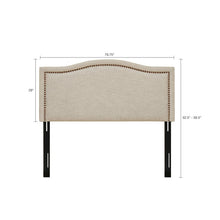 Load image into Gallery viewer, King Beige/Black Sasaki Upholstered Panel Headboard SB1830
