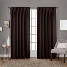 Load image into Gallery viewer, Sateen Solid Room Darkening Thermal Pinch Pleat Curtain Panels - Set of 2 (DC46)
