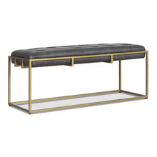 Load image into Gallery viewer, 17&#39;&#39; H x 41&#39;&#39; W x 15&#39;&#39; D Sato Genuine Leather Upholstered Bench
