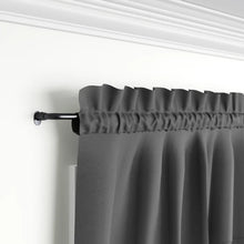 Load image into Gallery viewer, 48&quot; - 86&quot; Black Sauhal Adjustable 0.63&quot; Single Curtain Rod
