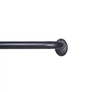 48" - 86" Black Sauhal Adjustable 0.63" Single Curtain Rod