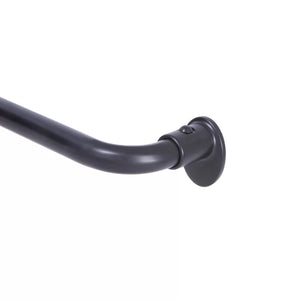 48" - 86" Black Sauhal Adjustable 0.63" Single Curtain Rod