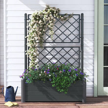 Load image into Gallery viewer, Anthracite Savannah Plastic Elevated Planter with Trellis

