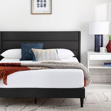 Load image into Gallery viewer, Queen Charcoal Scarlett Upholstered Low Profile Platform Bed MRM1803
