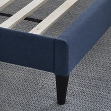Load image into Gallery viewer, Twin XL Cobalt Scarlett Upholstered Low Profile Platform Bed
