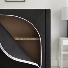 Load image into Gallery viewer, King Charcoal Scarlett Upholstered Low Profile Platform Bed MRM1814
