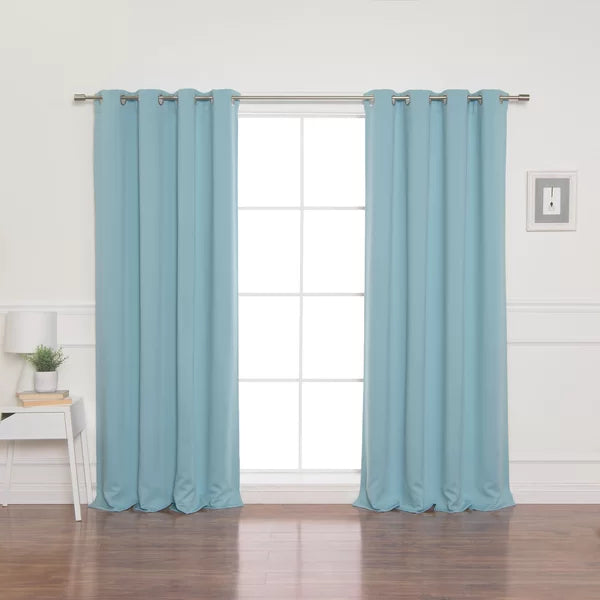 Schaeffer Solid Blackout Thermal Grommet Curtain Panels, 52 x 108 (Set of 2)
