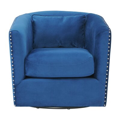 Schueler Swivel Barrel Chair Cobalt Blue