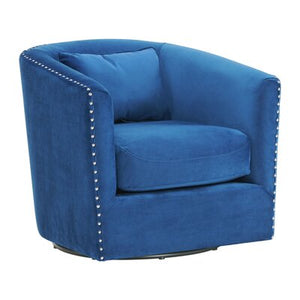 Schueler Swivel Barrel Chair Cobalt Blue