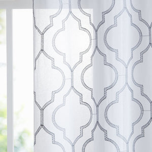 Schwerin Geometric Sheer Grommet Curtain Panels (Set of 2) CG281