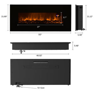 Scituate Wall Mounted Electric Fireplace (SB847)