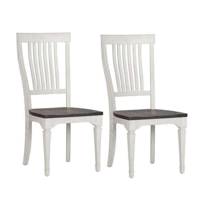 Scranton Slat Back Side Chair in White (Set of 2)
