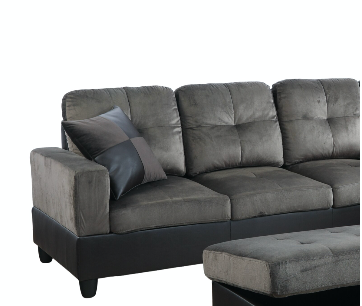 Half Sectional 3 seat Gray Sofa Sectional 3609RR