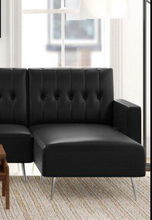 Load image into Gallery viewer, Battiste 112&quot; Wide Faux Leather Chaise MRM2591
