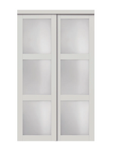 Load image into Gallery viewer, *As is Euro 60&quot; x 80&quot; French Style 3-Lite Interior Bypass Sliding Closet Door with Dial-Adjust Roller Hardware
