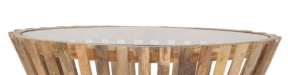 Lucas Natural Round Glass Top