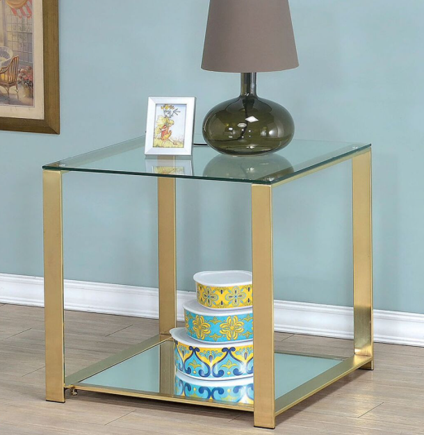 Richellio Square End Table in Champagne (496MM)