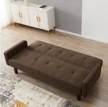 Load image into Gallery viewer, 74.8 in. W Brown Fabric 2-Seats Twin Size Sofa Bed Sleeper MRM1635

