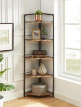Load image into Gallery viewer, 63.75 in. Copper Metal 5-shelf Corner Bookcase MRM1855
