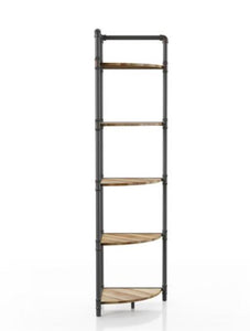 63.75 in. Copper Metal 5-shelf Corner Bookcase MRM1855