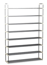 Load image into Gallery viewer, 60.6 H 48-Pair 8-Tier Gray Plastic Shoe Rack
