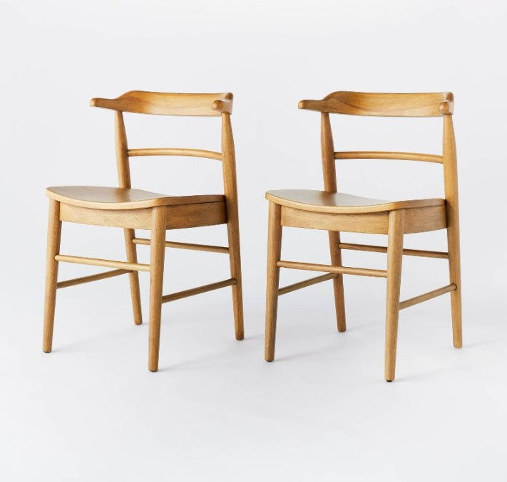 2pk Kaysville Curved Back Wood Dining Chair