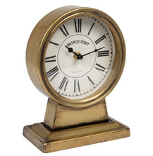 Load image into Gallery viewer, Metal Mantel Clock With Gold Finish
