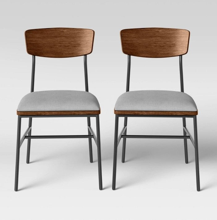 2pk Telstar Mid-Century Modern Mixed Material Dining Chair