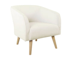 Load image into Gallery viewer, 29 x 30 x31 Sherpa Accent Chair with Wood Legs Cream
