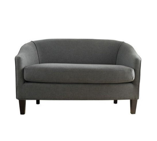 Isolde Modern Petite Loveseat, Dark Gray Fabric