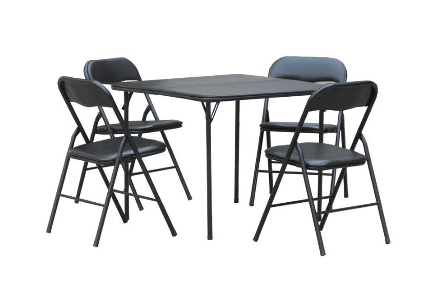 5pc Folding Table Set Black