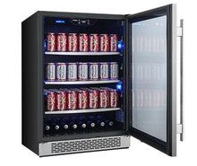 Load image into Gallery viewer, 140 Can 24 in. Built-in Beverage Cooler in Black and Stainless Steel 4821RR
