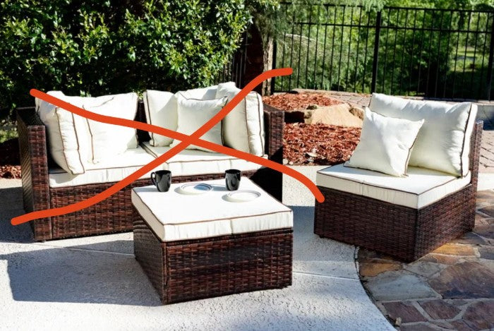 Burruss 84.5'' Wide Outdoor Reversible Patio Armless Chair with Cushions